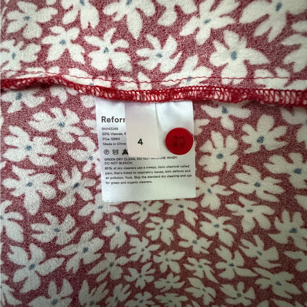 Reformation Red and White Floral Midi Dress - Picture 5 of 5
